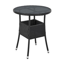 GARTENTISCH Yoro schwarz 60 cm - Schwarz, Kunststoff (60/60/73cm) - Juskys