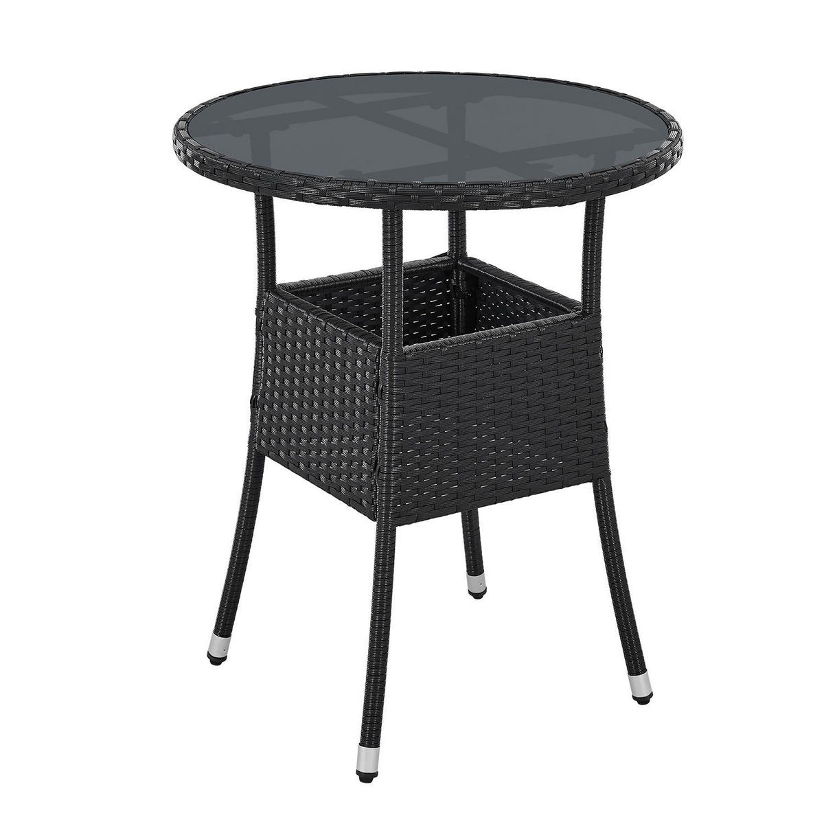 GARTENTISCH Yoro schwarz 60 cm - Schwarz, Kunststoff (60/60/73cm) - Juskys