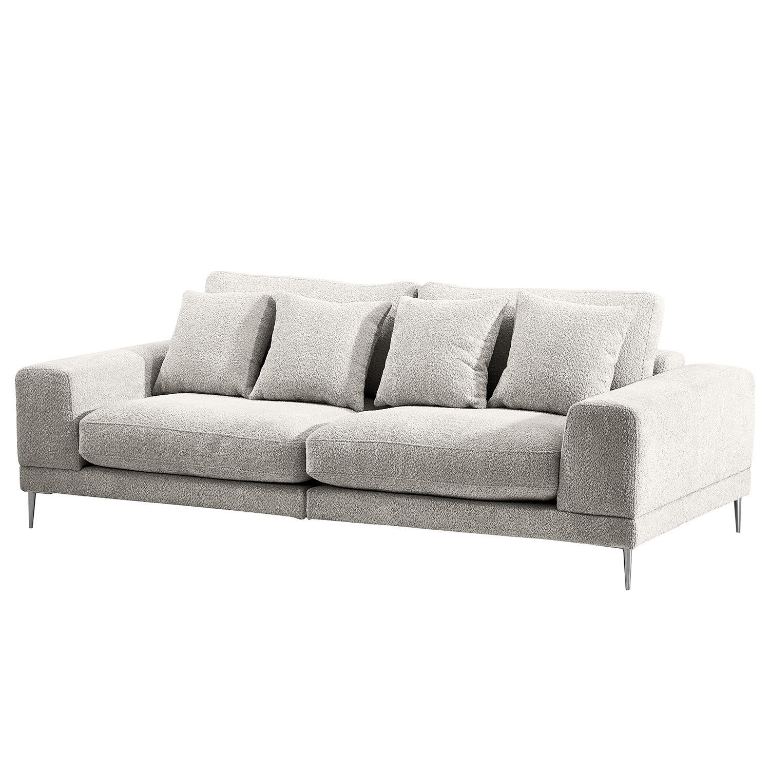 3-SITZER SOFA - Grau, Textil (243/92/103cm) - home24