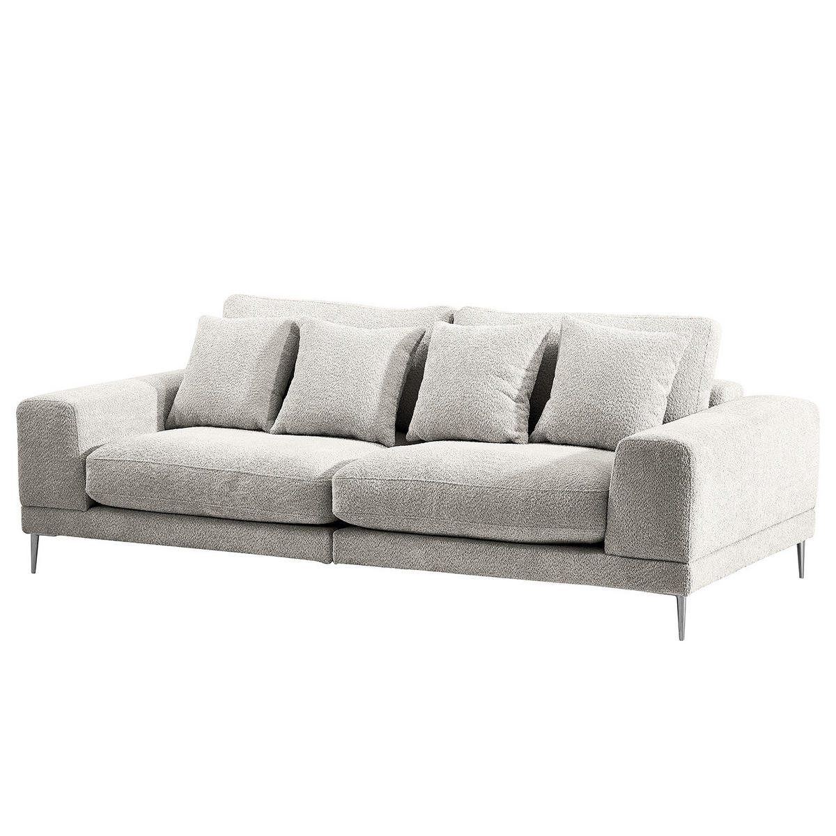 3-SITZER SOFA - Grau, Textil (243/92/103cm) - home24