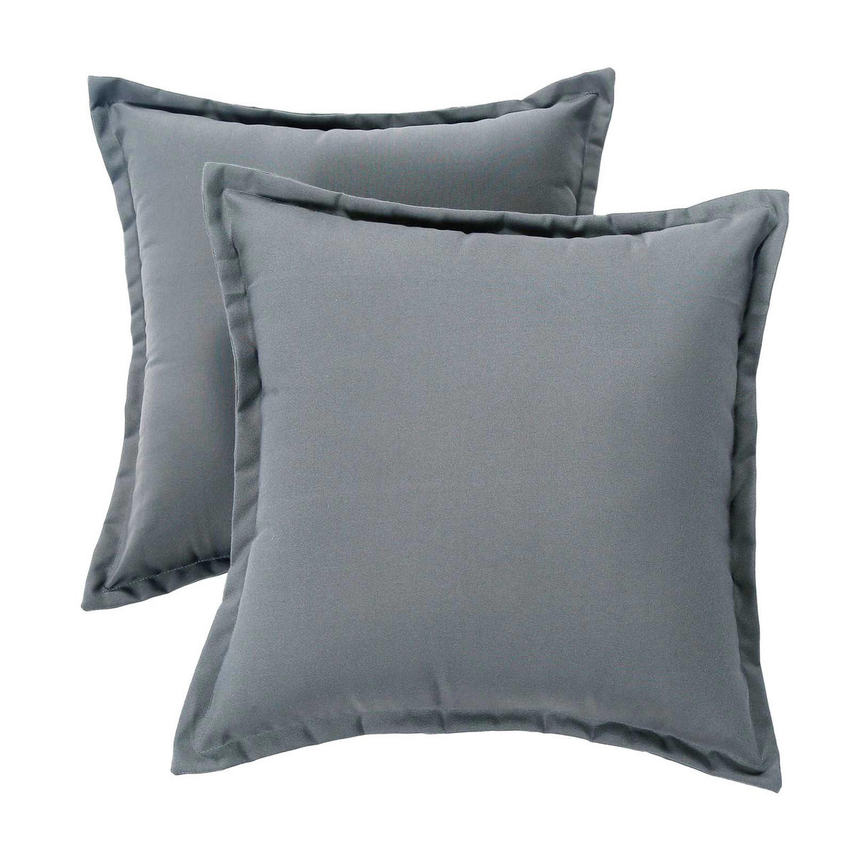 OUTDOOR-KISSEN 2er-Set grau 45/45 cm - Grau, Textil (45/45cm) - Homescapes