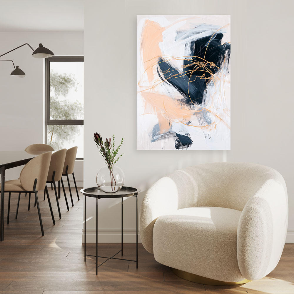 LEINWANDBILD Moderne Abstraktion Farbeffekt 80x120cm - Grau, Textil (80/120cm) - Feeby