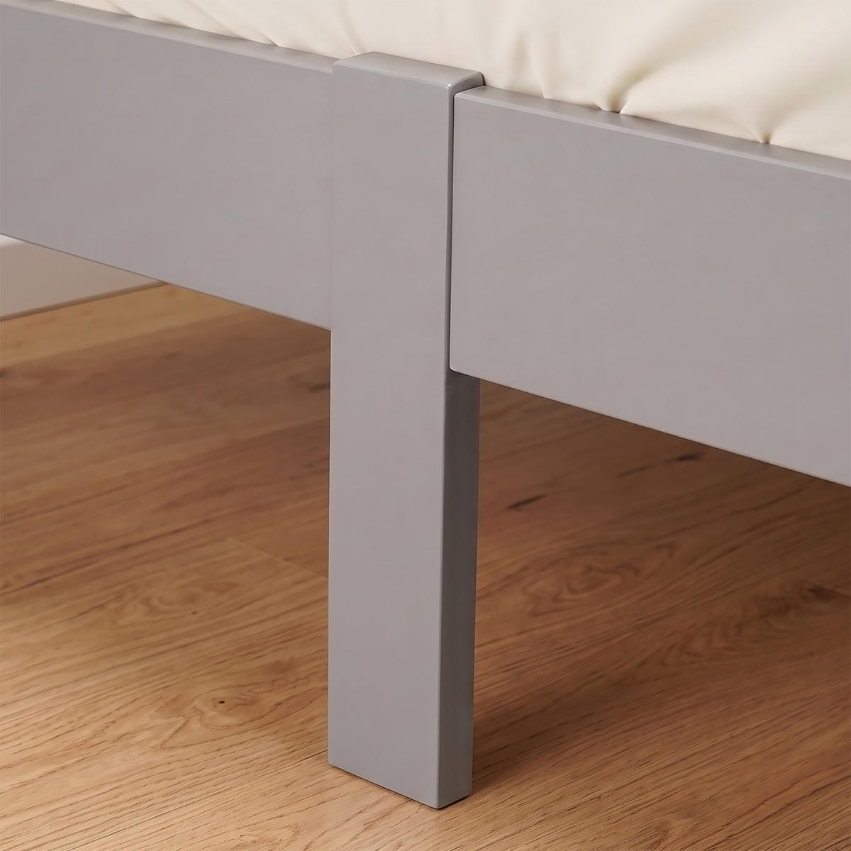 HOLZBETT 90/200 cm mit Lattenrost grau - Grau, Holz (90/200cm) - Homestyle4u