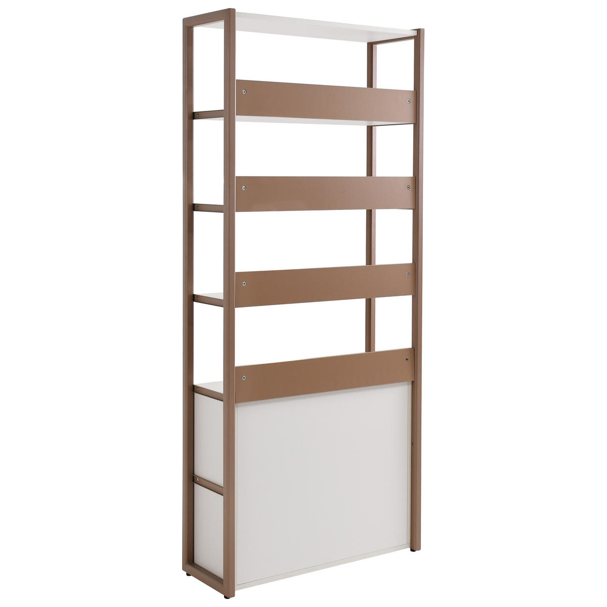 KNIHOVNA Boreo z kovu se 2 dveřmi, 80 cm, kašmír + světle hnědá - kašmírová/světle hnědá, kov (80/192/30cm) - Beautysofa