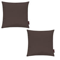 KISSENHÜLLE 2er Set Fino uni 50/50 cm - Braun, Textil (50/50cm) - Magma Heimtexx