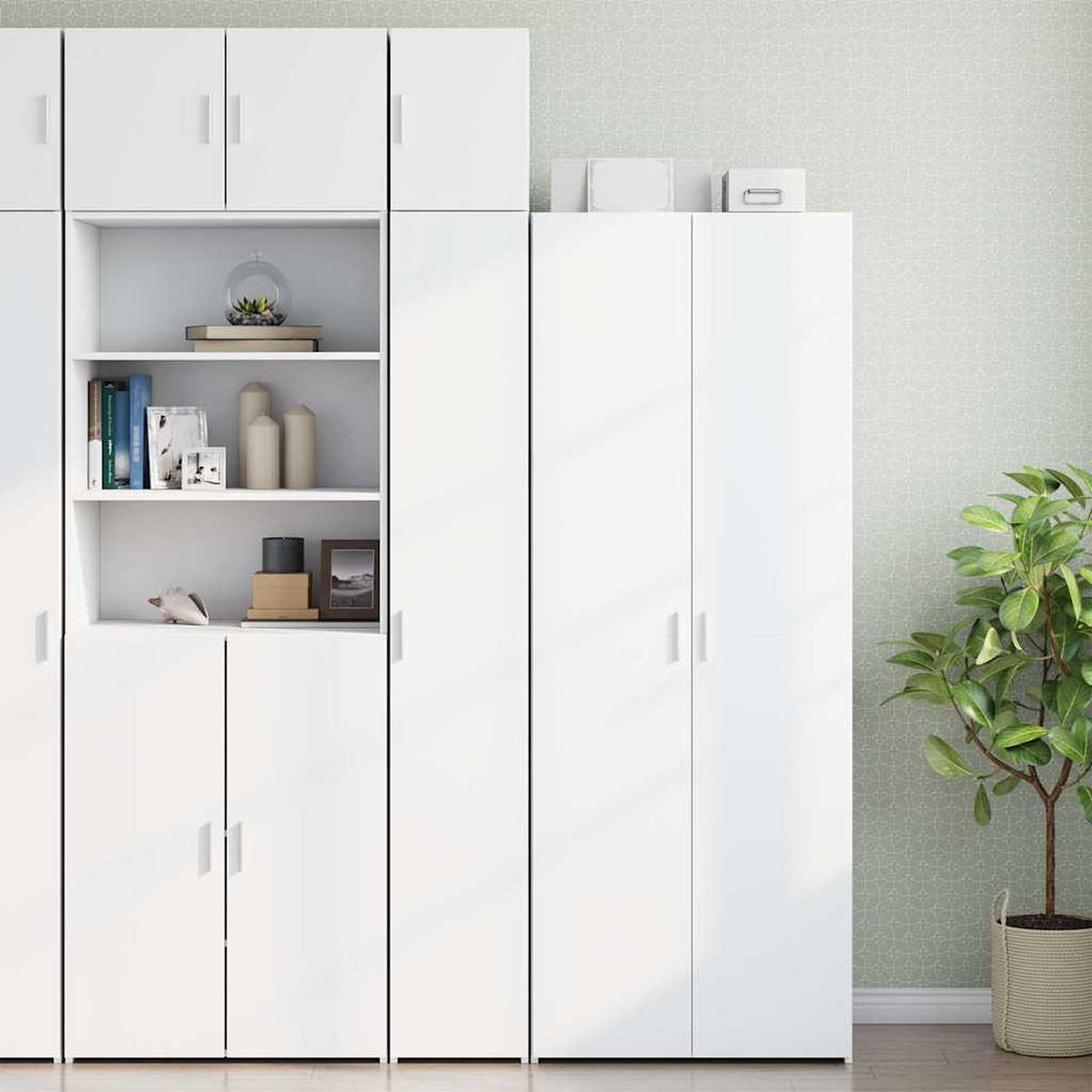 HOCHSCHRANK Schmal Weiss 30/42.5/225 Cm Holzwerkstoff - Weiß, Holzwerkstoff (42.5/225/30cm) - vidaXL