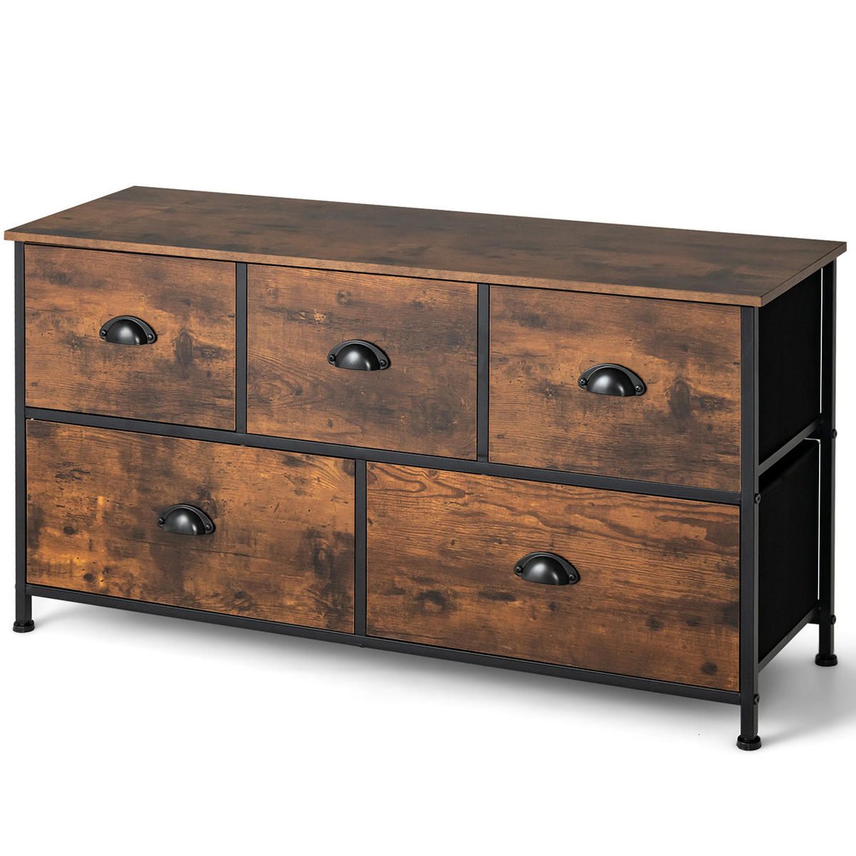 AUFBEWAHRUNGSSCHRANK Kommode Braun - Braun, Holz (30/54/100cm) - COSTWAY