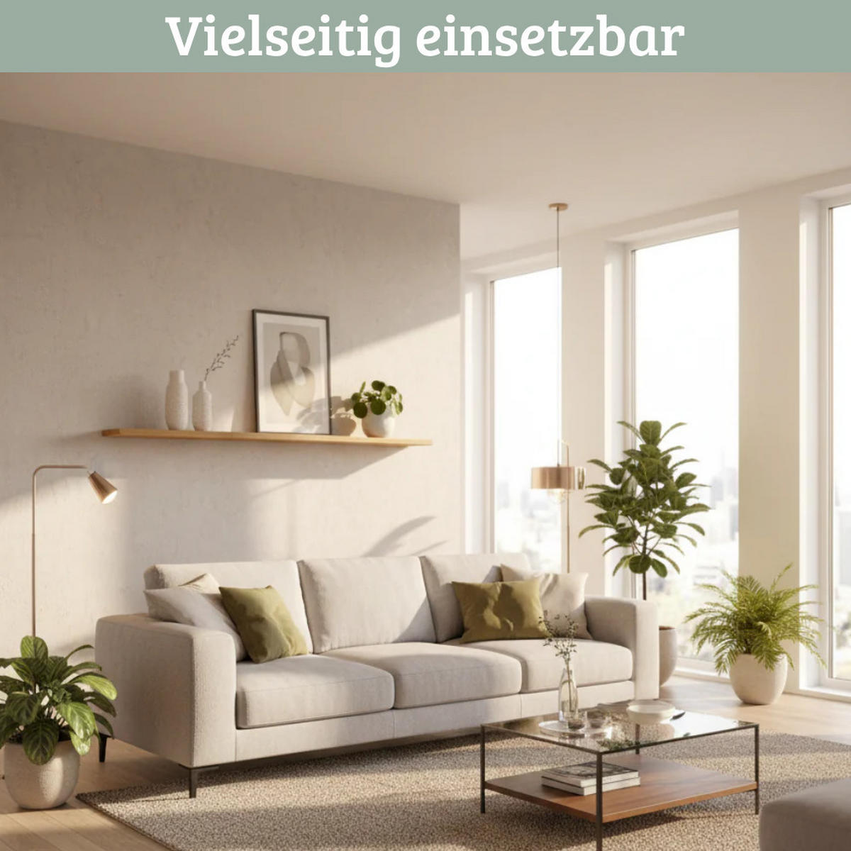 WANDREGAL Holz schwebend KYLO Eichenholz Massiv 120x22x4 cm - Braun, Holz (120/4/22cm) - DELUKE