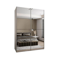 SCHWEBETÜRENSCHRANK 245,5/180/64 2-türig - Silberfarben/Schwarz, Holz/Metall (180/245/64cm) - Abiks Möbel