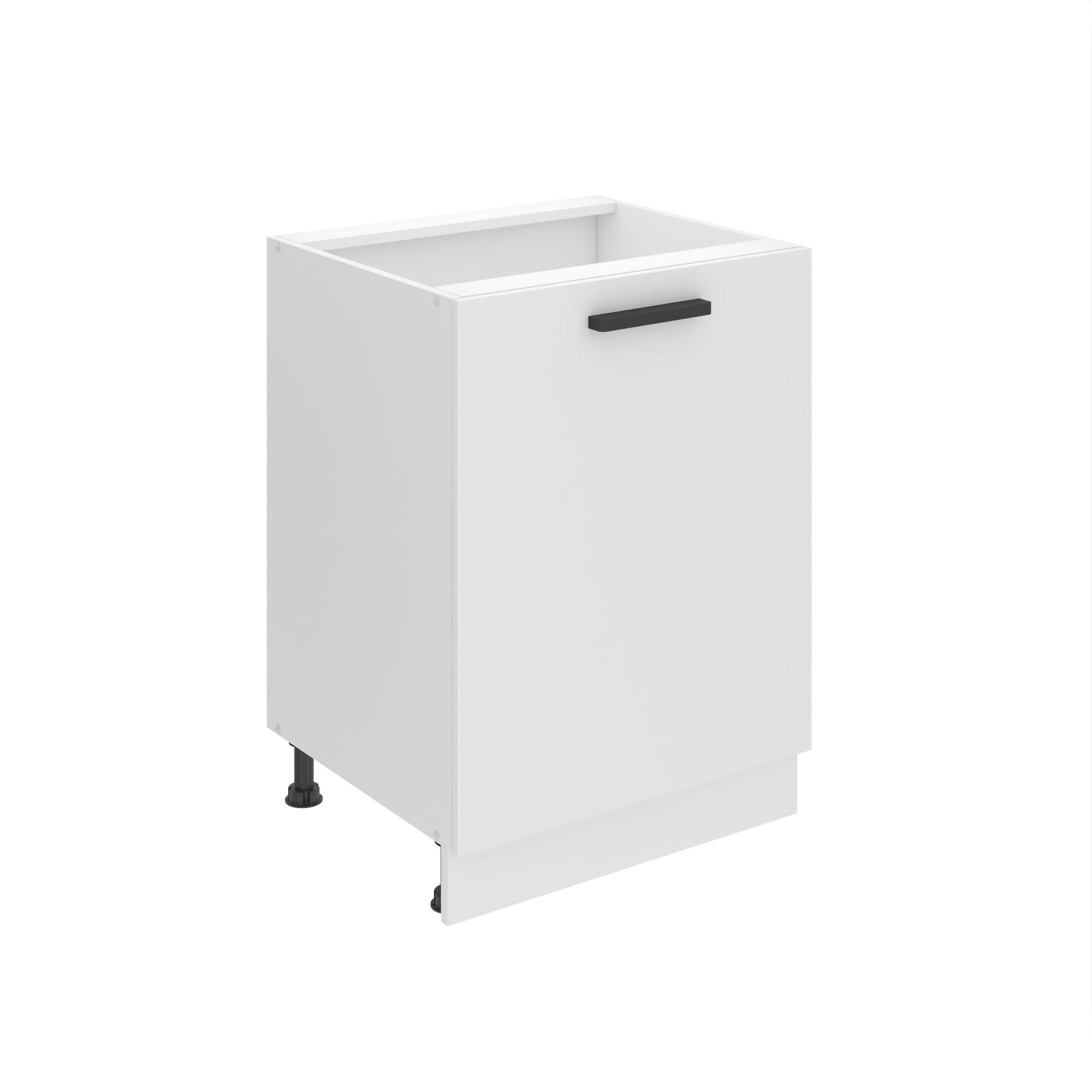 KÜCHENUNTERSCHRANK 60 cm SD, ohne Arbeitsplatte, mit 1 Tür, Weiß matt - Weiß, Holz (60/82/51.6cm) - B BELINI GROUP