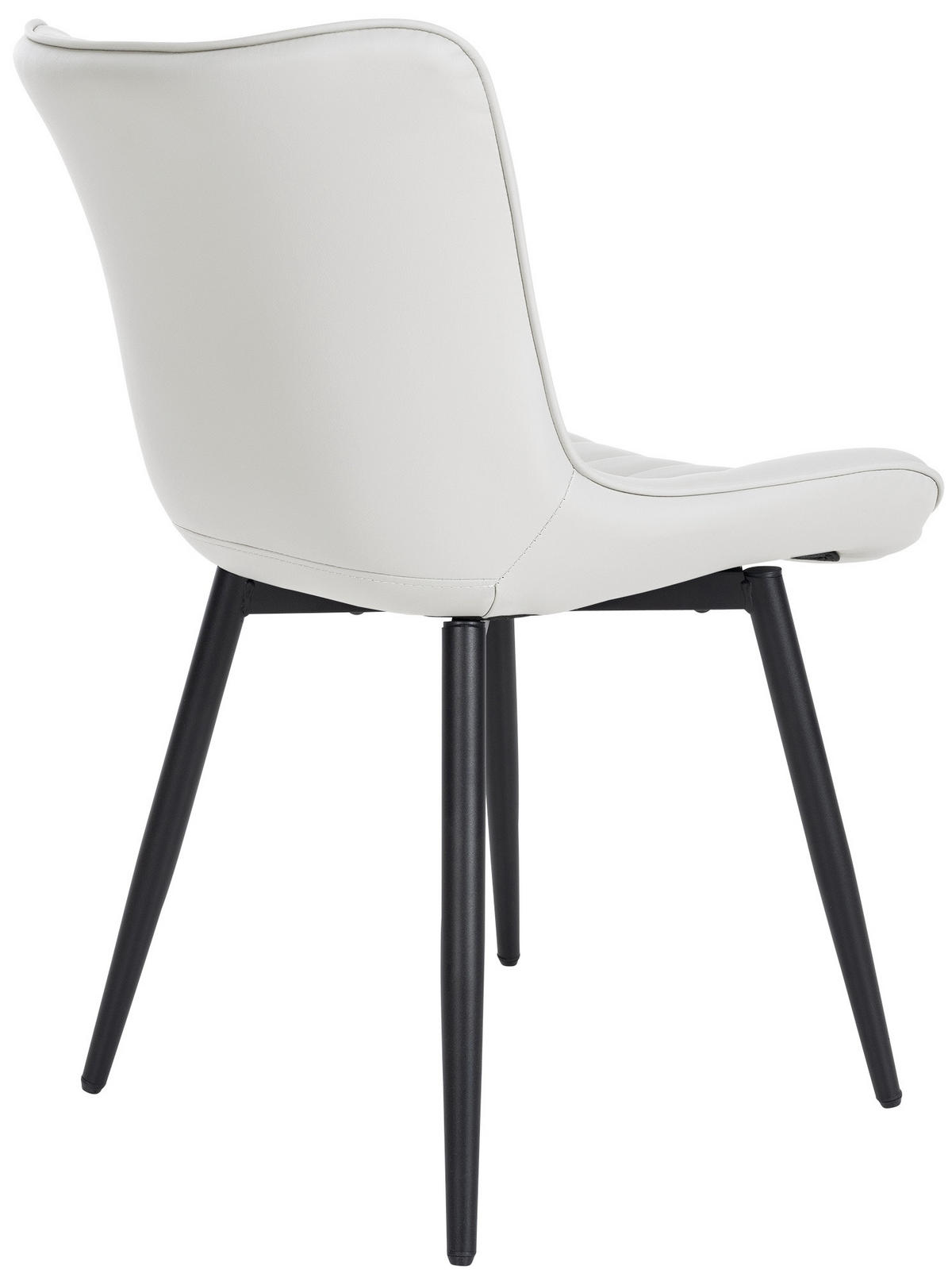 STUHL Lederlook weiß - Schwarz/Weiß, Textil/Metall (50/81/61cm) - CLP