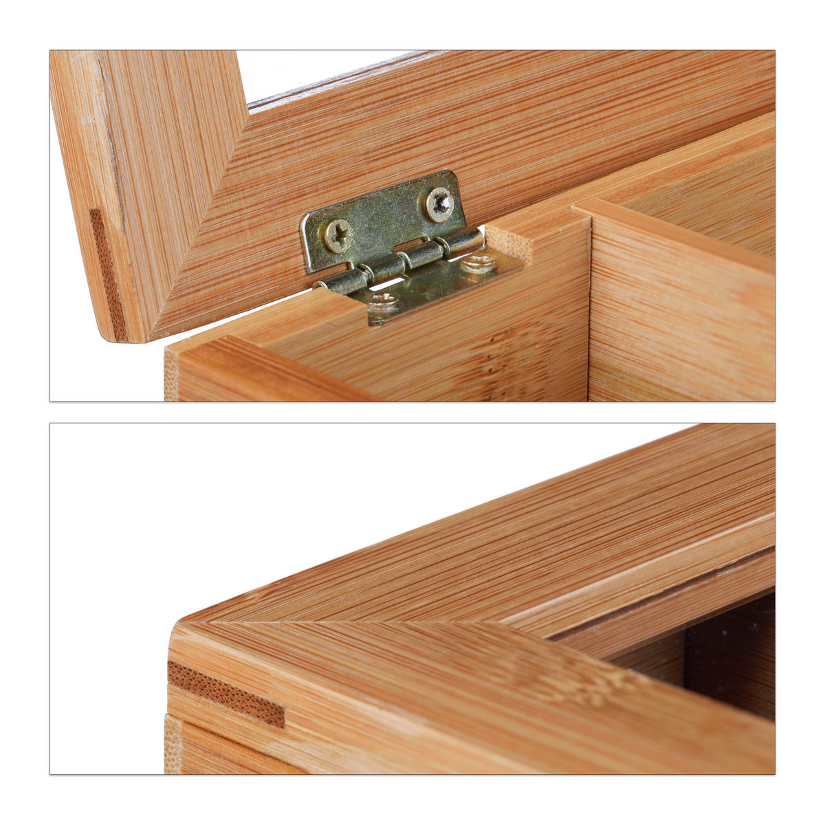 TEEBOX - Hellbraun, Holz/Kunststoff (22/8.5/22cm) - Relaxdays