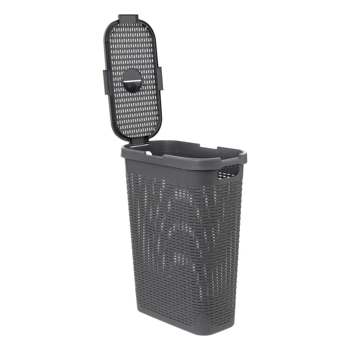 WÄSCHEKORB aus Kunststoff 40 l 46,4/26,5/60,5 cm - Anthrazit, Kunststoff (26.5/60.5/46.4cm) - 5five Simply Smart