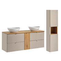 BADMÖBEL 140.4cm Manoa 2er-Set Kaschmir - Beige, Holzwerkstoff (140.4/59/40cm) - Petits-meubles