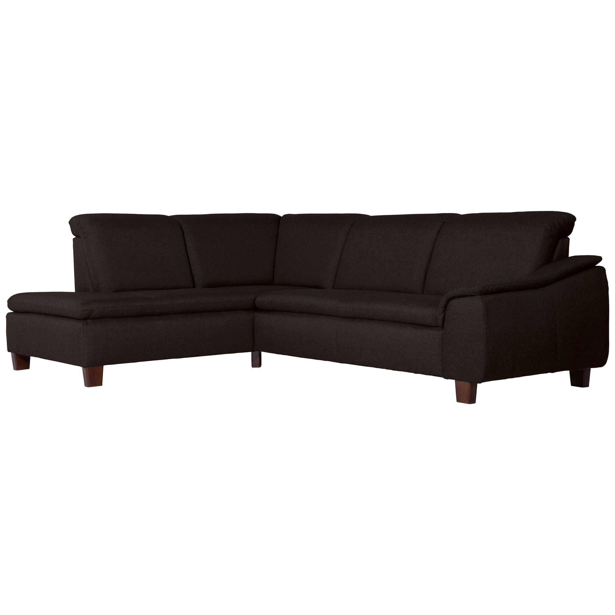 ECKSOFA mit Ottomane links Kaylil Flachgewebe schoko - Mokka, Kunststoff (187/247cm) - 58aufmkessel