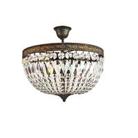 DECKENLEUCHTE Florence Ø40cm Antik aus geschliffenen funkelnden Kristallen - Goldfarben, Glas/Metall (40/40/26cm) - PGA Lights