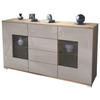 SIDEBOARD Grömitz Sandgrau Hochglanz - Sandfarben, Holzwerkstoff (138.5/75.5/35cm) - Vladon
