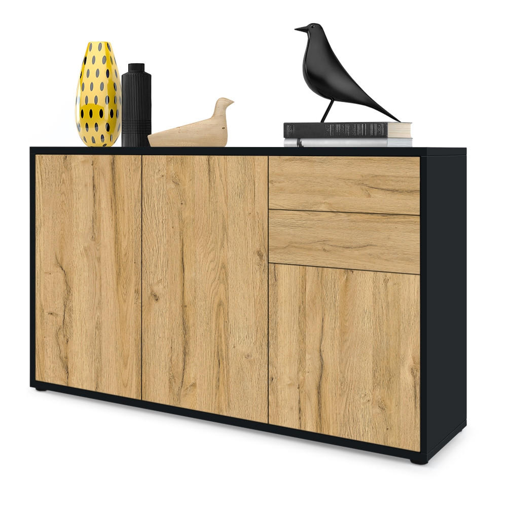KOMMODE Ben Front in Eiche Nature - Eichefarben, Holzwerkstoff (117/74/36cm) - Vladon