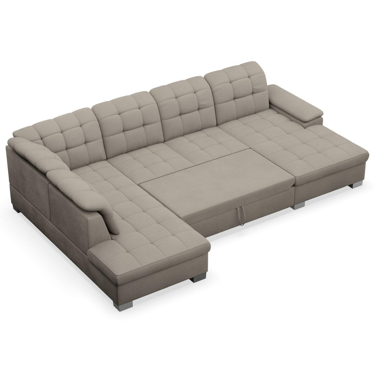 WOHNLANDSCHAFT Jamaal Taupe rechtsseitig - Taupe/Schwarz, Textil (330/106/212cm) - Selsey