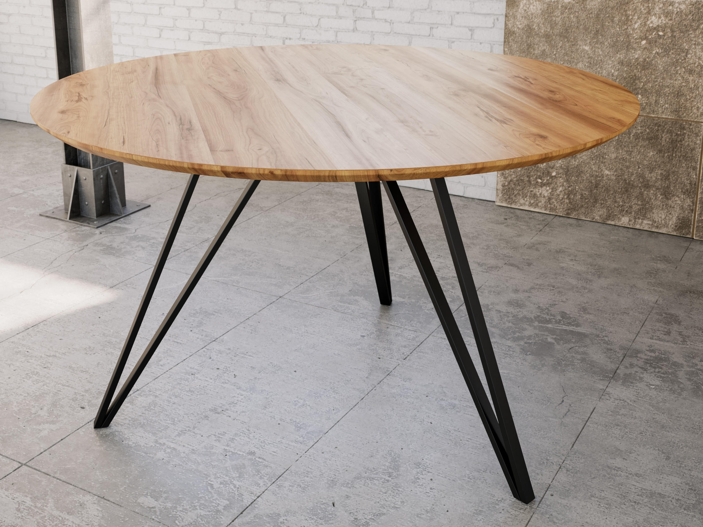 ESSTISCH INSA - Beige/Schwarz, Holz/Metall (110/110/77cm) - SAM