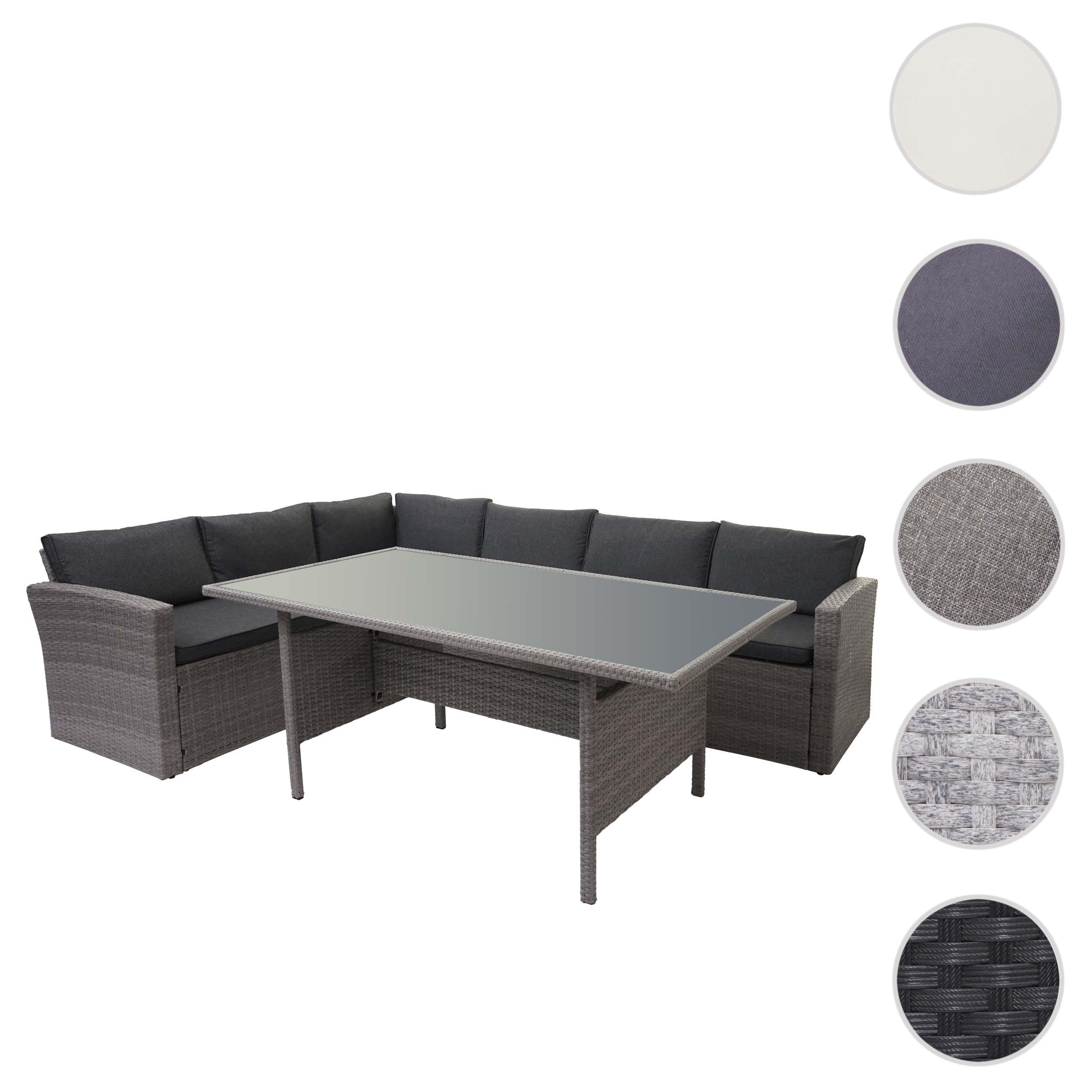 POLY-RATTAN-GARNITUR Grau - Grau, Kunststoff - MCW