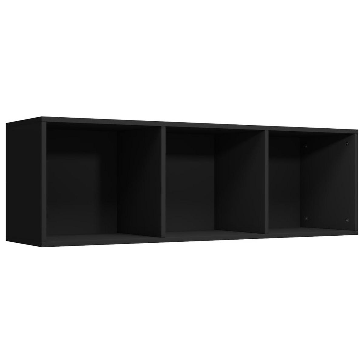 BÜCHERREGAL mit 3 Fächern 36/30/114 cm aus Holzwerkstoff Schwarz - Schwarz, Holz (36/114/30cm) - vidaXL