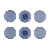 TELLER Schnittmuster Ø21cm - 6er-Set - Dunkelblau - Blau, Keramik (21cm) - Björn