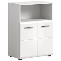 STANDSCHRANK breit Ice Bad in weiß Nachbildung und weiß hochglanz B/H/T: 60x80x30 cm - Weiß, Holz (60/80/30cm)