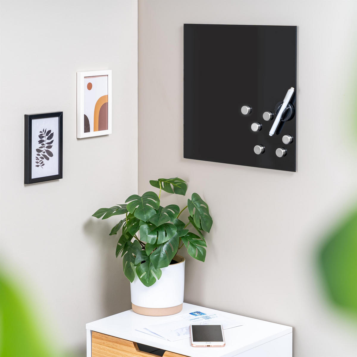 MAGNETTAFEL, schwarz - Schwarz, Metall (35/35/0.45cm) - bremermann