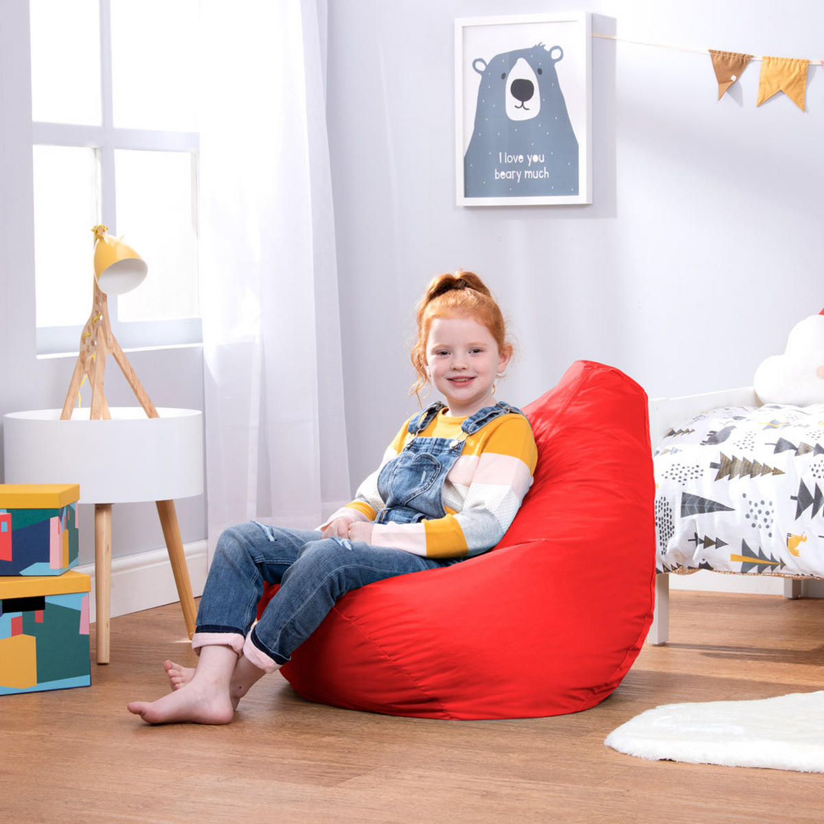 OUTDOORSITZSACK Liegestuhl für Kinder - Rot, Kunststoff (69/59/65cm) - Veeva