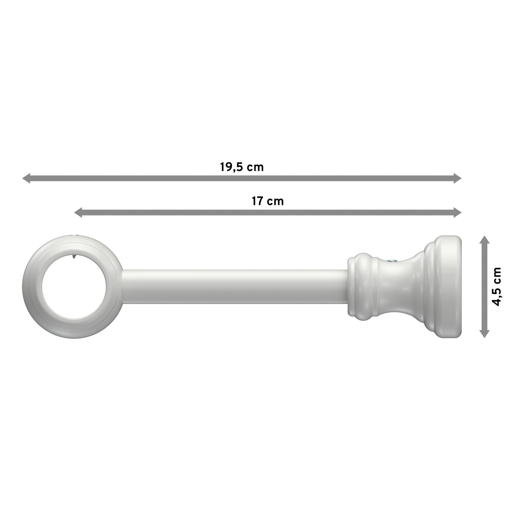 TRÄGER FÜR GARDINENSTANGEN 28 mm Ø, Classic 1-läufig, Weiß - Weiß, Kunststoff (19.5/5/5cm) - INTERDECO