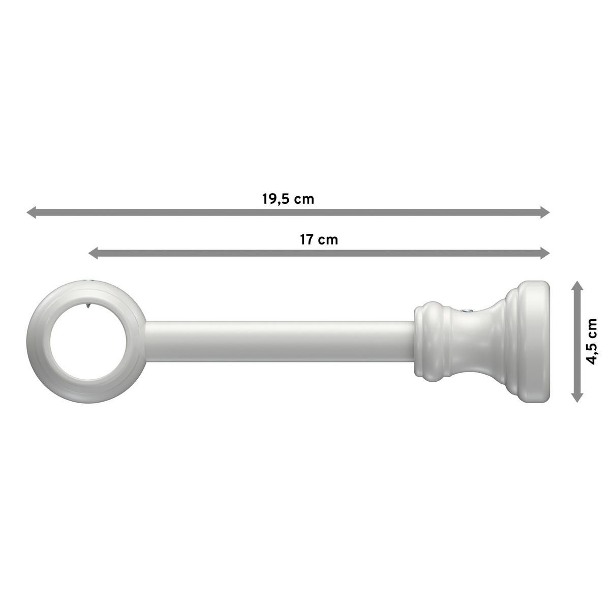 TRÄGER FÜR GARDINENSTANGEN 28 mm Ø, Classic 1-läufig, Weiß - Weiß, Kunststoff (19.5/5/5cm) - INTERDECO