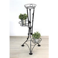 BLUMENTREPPE Metall Schwarz 100 cm KW041 - Schwarz, Metall (47/100/47cm) - DanDiBo