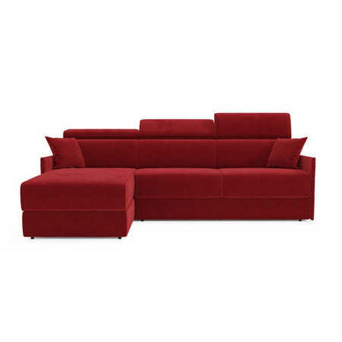 ECKSOFA Miryam - Rot, Metall (252/98cm) - Divani.store