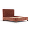 POLSTERBETT Etero Kupfer 160/200 cm im Chenille-Stoff - Wengefarben/Naturfarben, Holz/Holzwerkstoff (160/200cm) - Maison de Reve