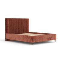 POLSTERBETT Etero Kupfer 120/200 cm im Chenille-Stoff - Wengefarben/Naturfarben, Holz/Holzwerkstoff (120/200cm) - Maison de Reve
