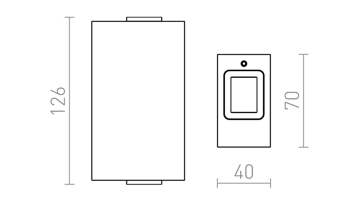 AUSSENLEUCHTE NICK II gebürstetes Aluminium 6 W IP54 - Silberfarben, Metall (7/41/12cm) - Rendl