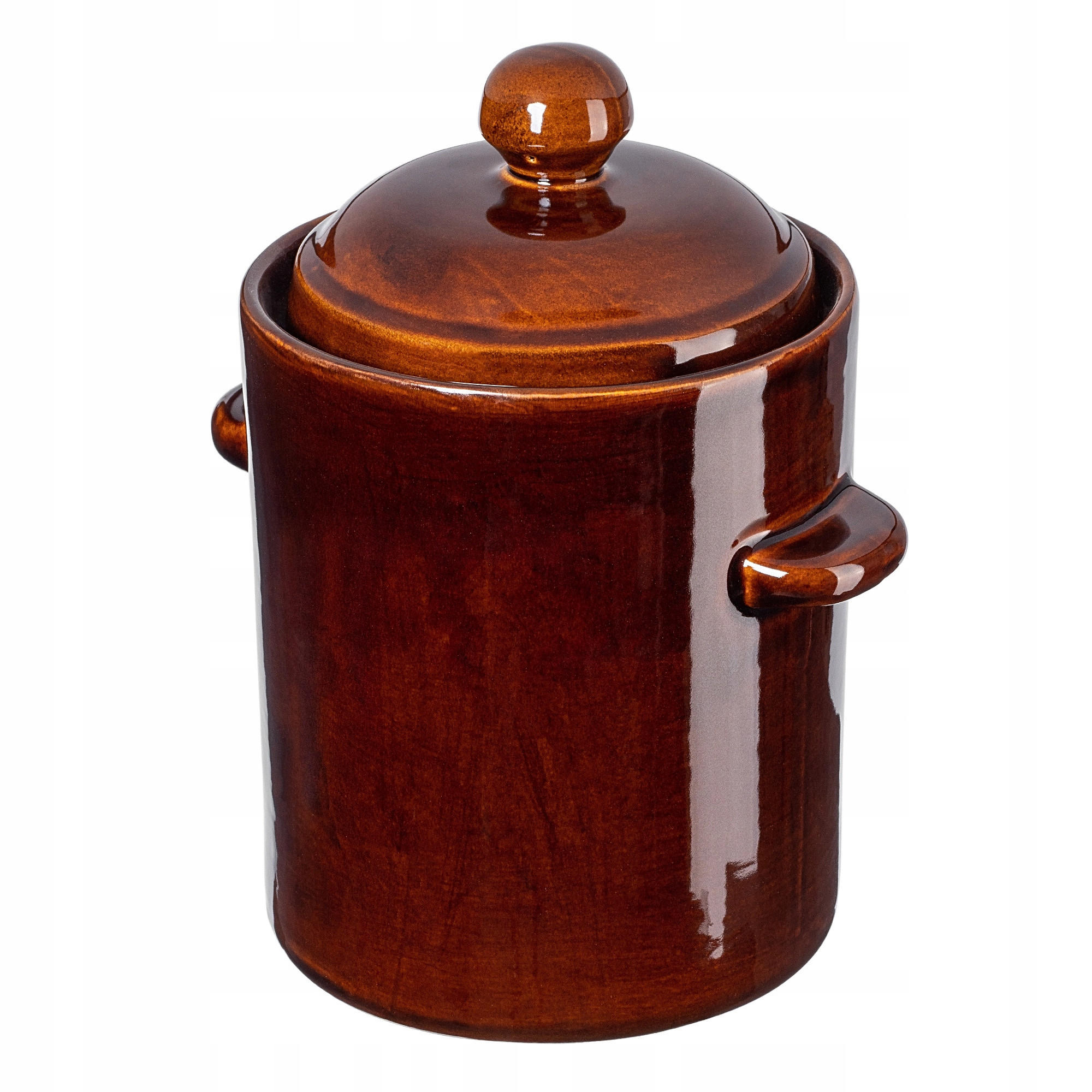 STEINZEUGTOPF mit Deckel, 5L - Braun, Keramik (20cm) - KADAX