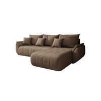 ECKSOFA Mit Schlaffunktion Und Bettkasten TOKYO, Stoff MONOLITH, Hellbraun, Rechts - Hellbraun, Holz (280/190cm) - Kaiser Möbel
