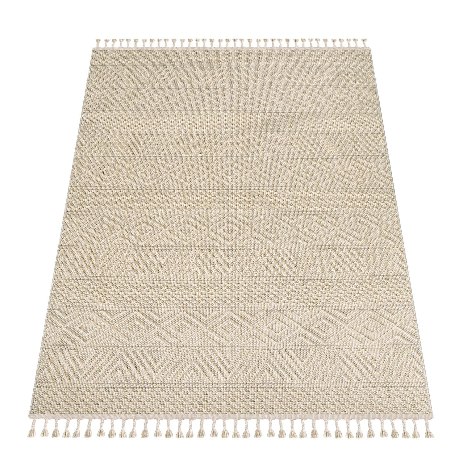 KURZFLORTEPPICH, mit Struktur, Florhöhe 7 mm, Creme, 240 x 340 cm - Beige, Textil (240/340cm) - KADIMA DESIGN
