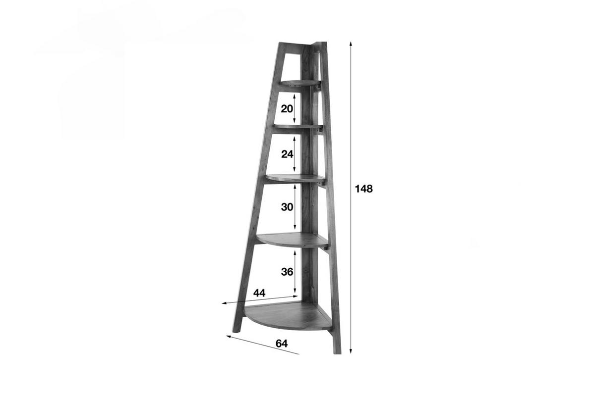 ECKREGAL TAVIRA Braun Akazie - Braun, Holz (64/148/44cm) - KAWOLA