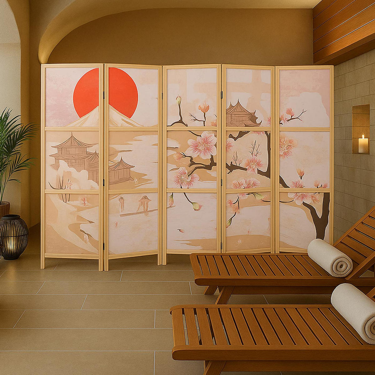 PARAVENT Pink - Pink, Holz (227/170/2cm) - MCW