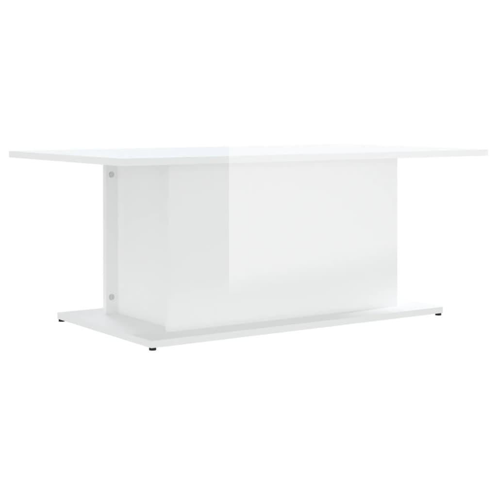COUCHTISCH Hochglanz-Weiß 102x55,5x40 cm Holzwerkstoff - Weiß, Holzwerkstoff (102/55.5/40cm) - furnicato