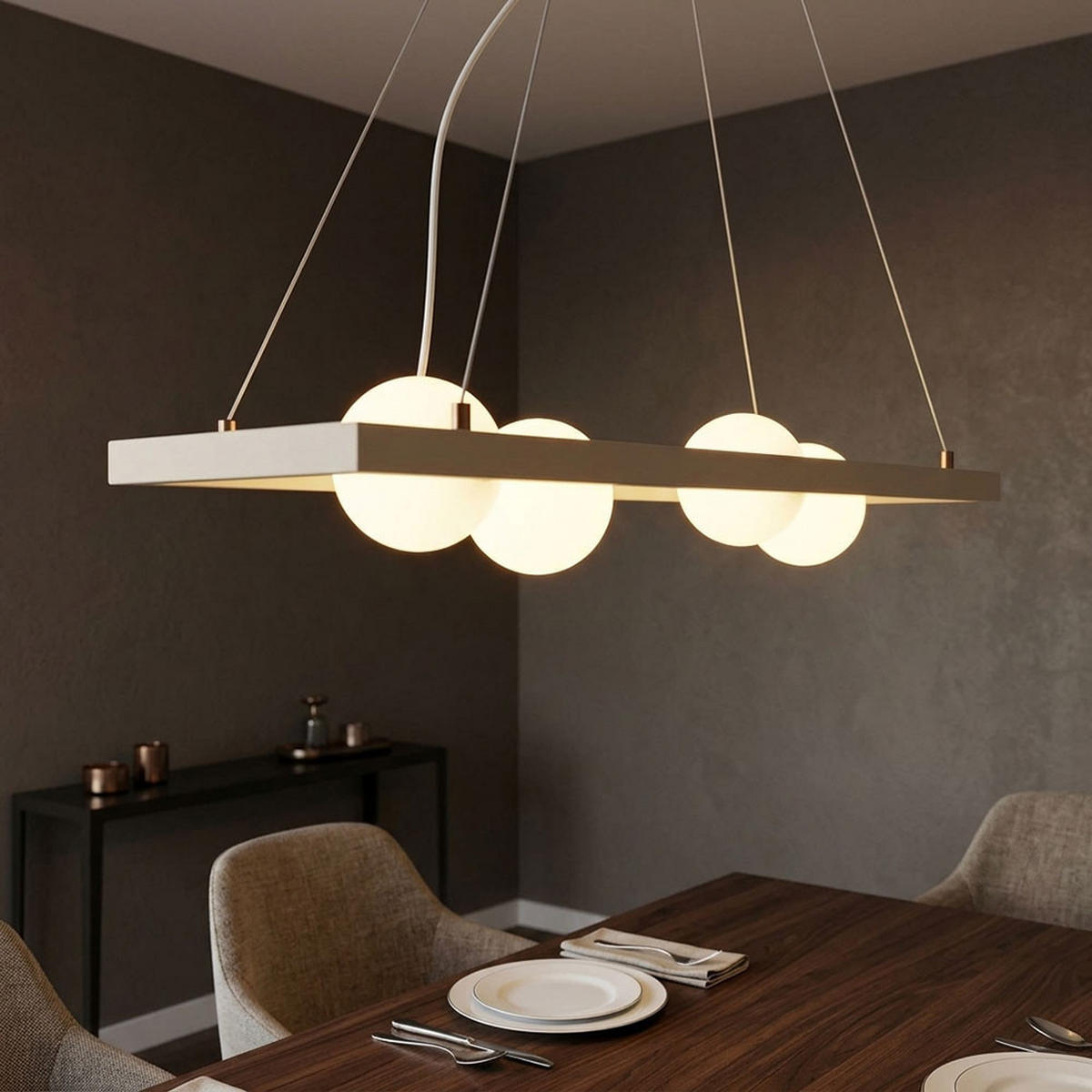 LED PENDELLEUCHTE HÖHENVERSTELLBAR - Bernsteinfarben, Glas (84/24/150cm) - Globo Lighting