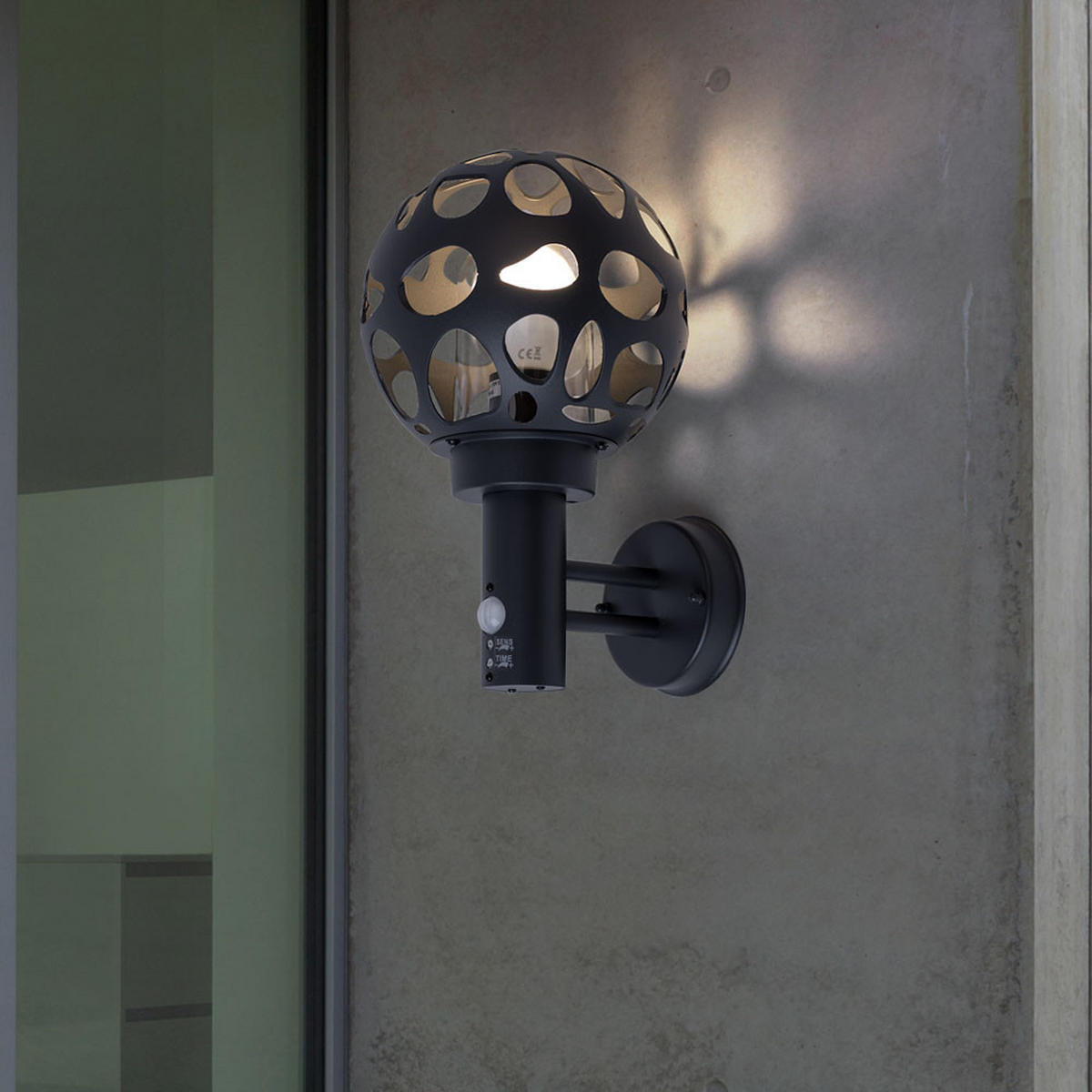 LED AUSSENLEUCHTE HILARIO Edelstahl Anthrazit - Anthrazit, Metall (22.5/20/32.7cm) - Globo Lighting