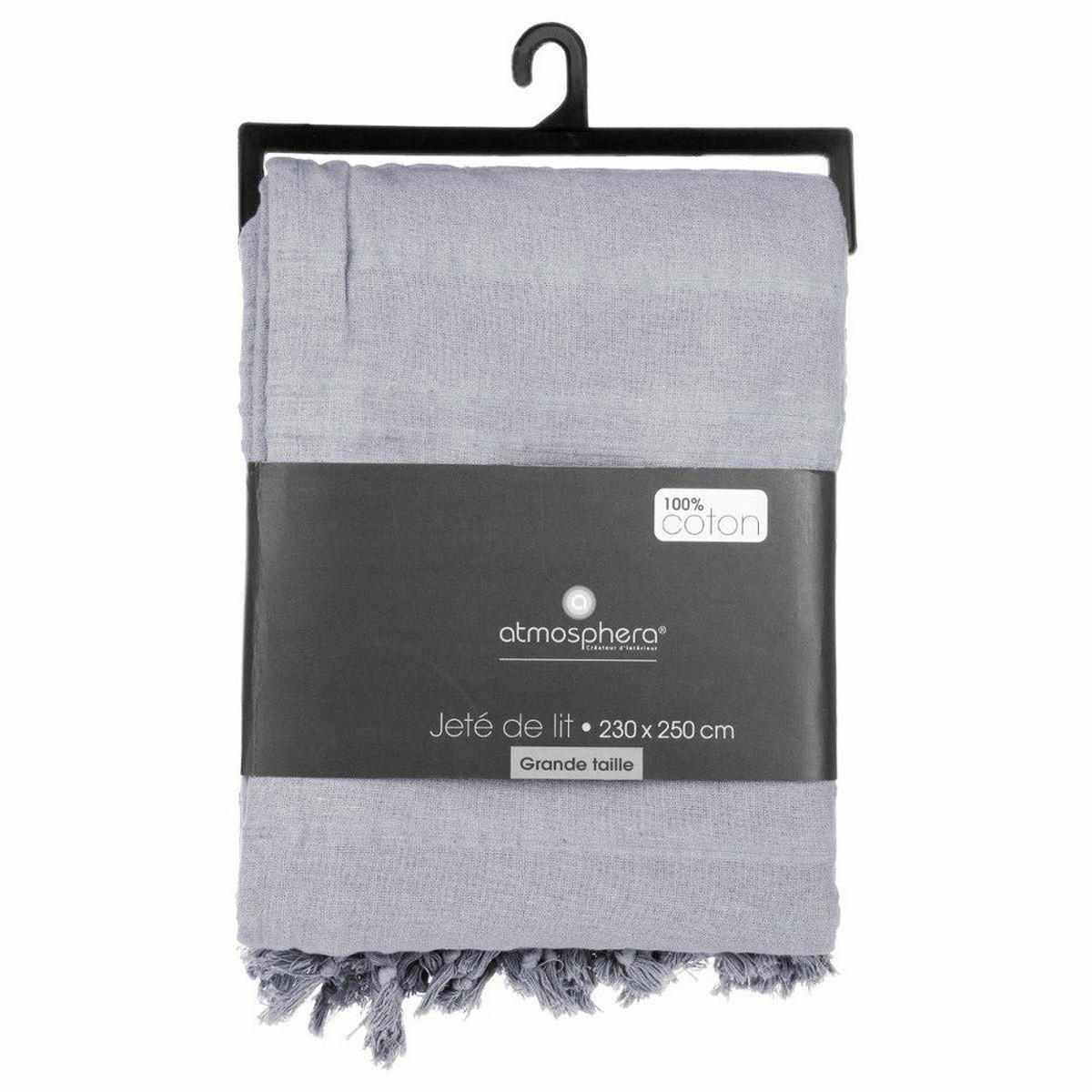 TAGESDECKE 230/250 cm - Grau, Naturmaterialien (230/250cm) - Atmosphera Createur d´interieur