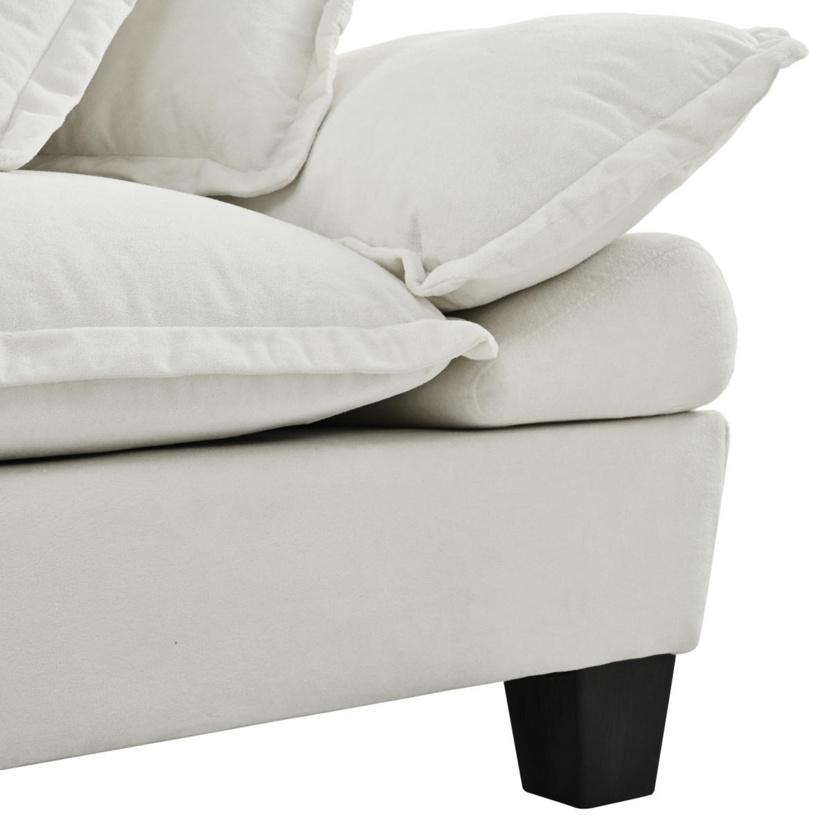 ECKSOFA 194/151/90 cm beige aus Chenille mit Ottomanen - Beige, Textil (151/194cm) - OKWISH