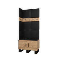 GARDEROBEN-SET 196/84/45,6 - Schwarz/Eiche Artisan, Holz/Kunststoff (84/196/45.6cm) - Abiks Möbel