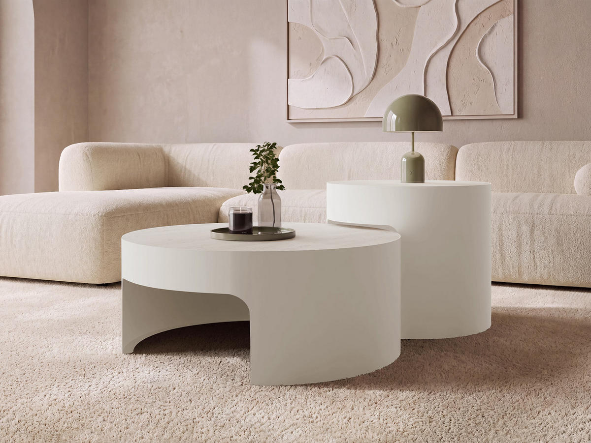 COUCHTISCH-SET Vellaro - Kaschmir/Naturfarben, Holzwerkstoff/Metall (76/76/32cm) - MIRJAN24