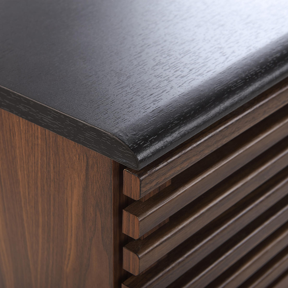 SIDEBOARD Dunkler Holzfarbton Perth - Dunkelbraun/Schwarz, Holzwerkstoff (80/80/40cm) - Beliani